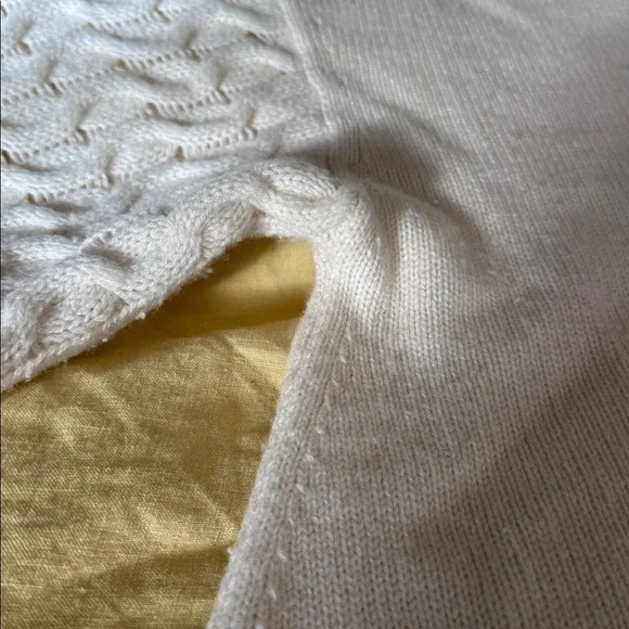 Theory 100% Cashmere Textured Sleeve Turtleneck Sweater – Ivory, Women’s M - Picture 9 of 10